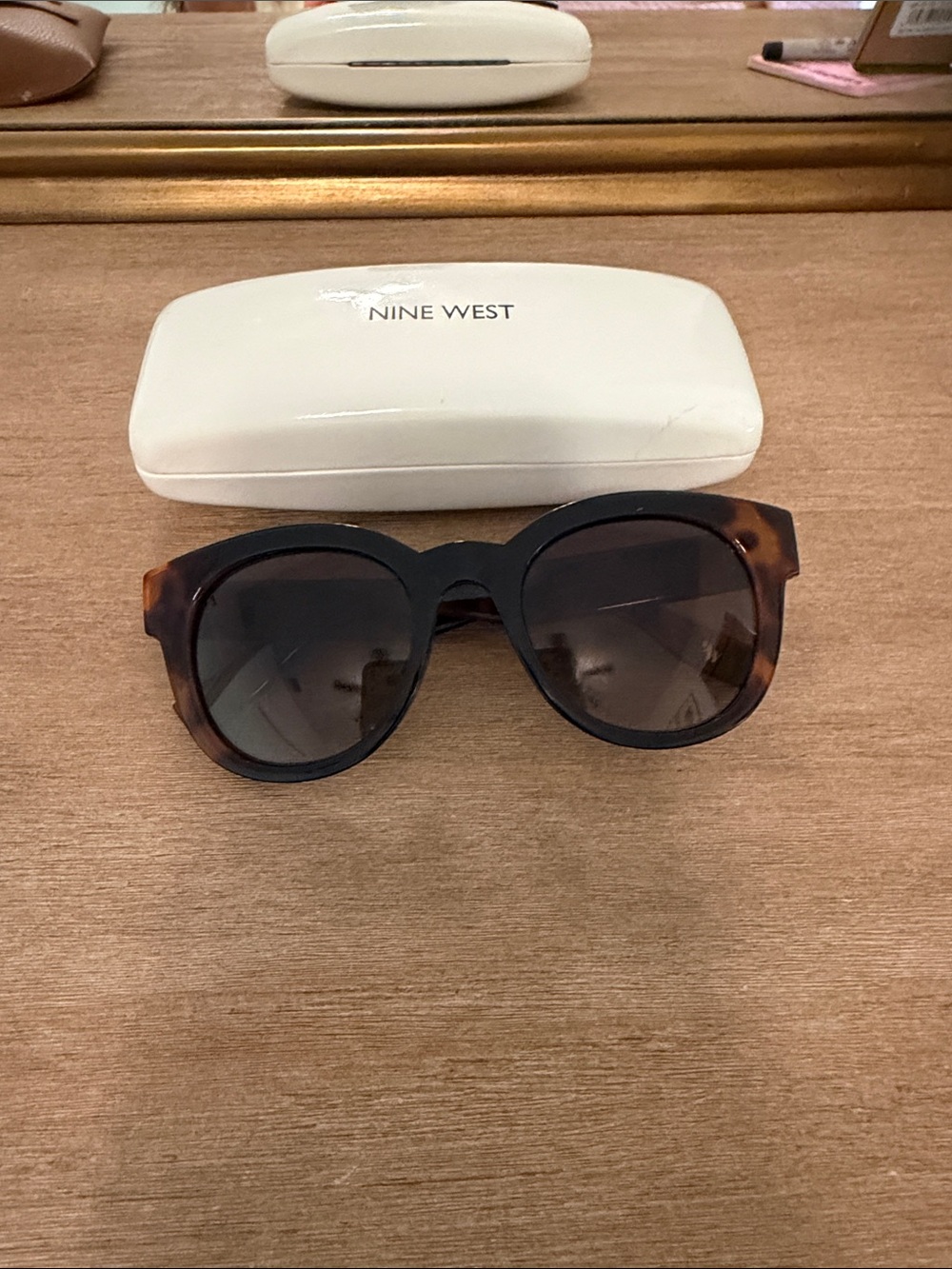 Nine West Tortoiseshell Frame Sunglasses with Dark Brown Lenses